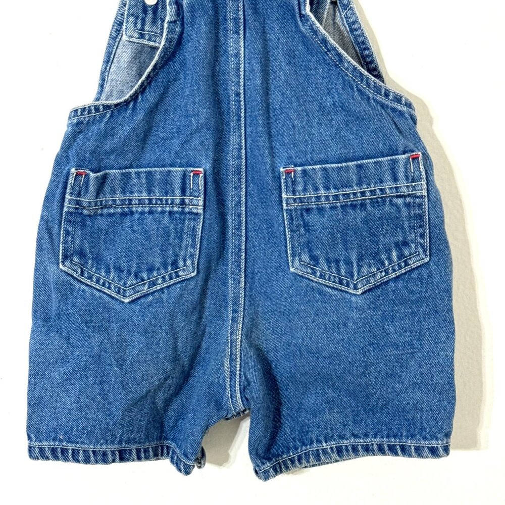 Vtg Carters Baby Embroidered Denim Overalls Jean Shortalls Shorts Beach Animals - Picture 8 of 15